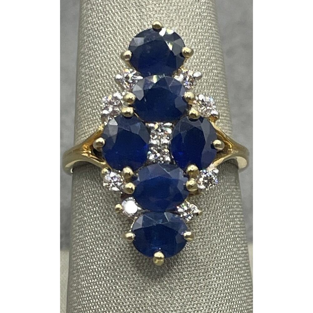 18K Yellow Gold Amayani Laos Sapphire & Diamond Ring (25780)
